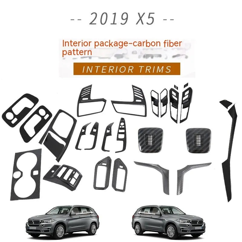Black ABS cup holder decoration for 2019 BMW X5 centre console replacement