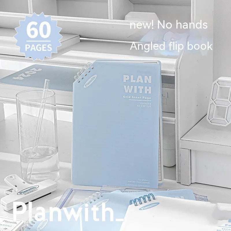 A5 and B5 student draft notebooks with white and blue plaid covers from the artsy Ins style salt series