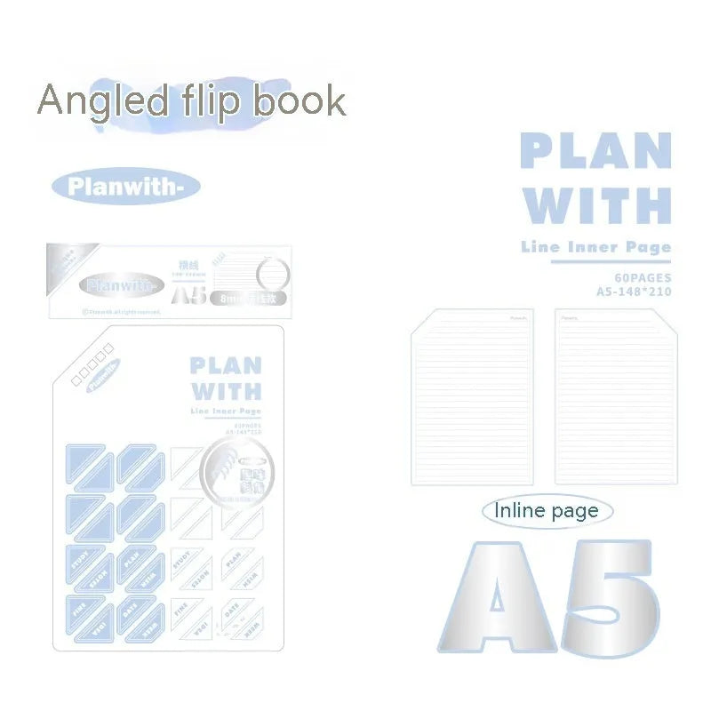 A5 and B5 student draft notebooks with white and blue plaid covers from the artsy Ins style salt series