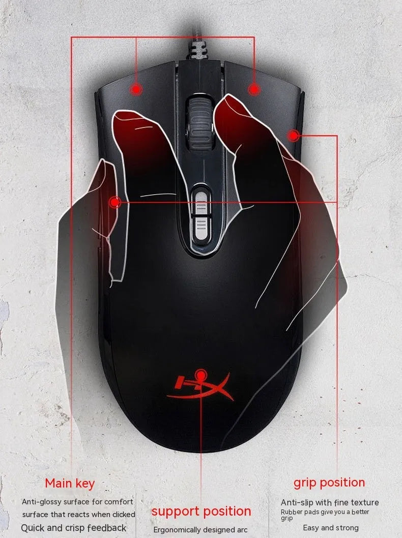 Pulsefire Core RGB wired gaming mouse in black or pink with 1.8 metre USB cable