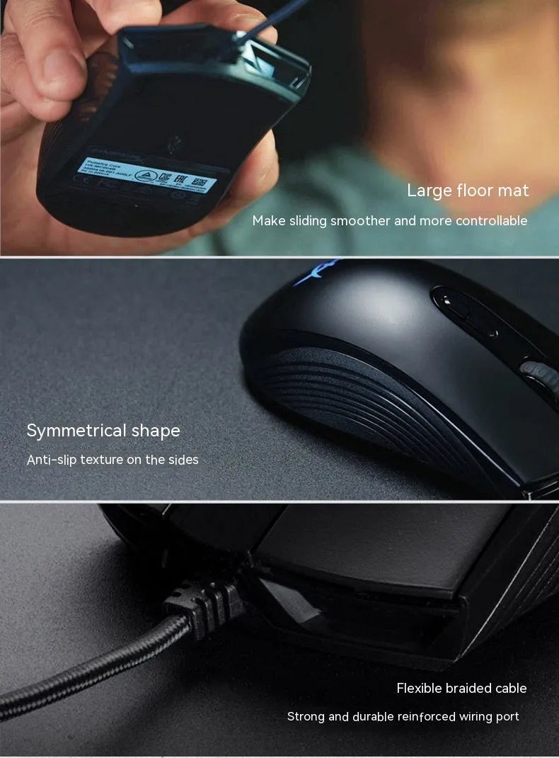 Pulsefire Core RGB wired gaming mouse in black or pink with 1.8 metre USB cable