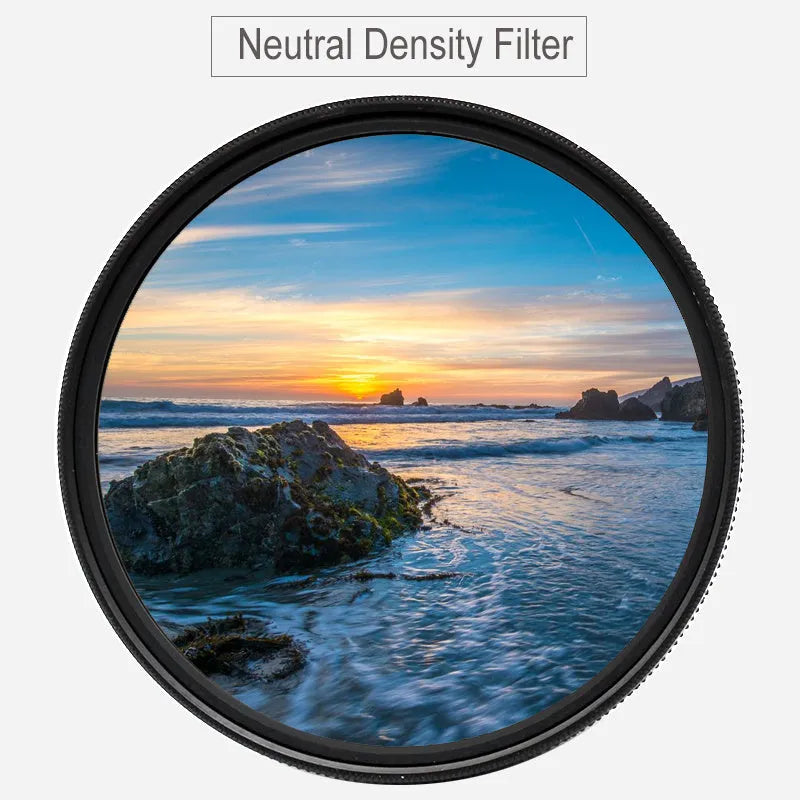 ND8 digital camera filter reducer with aviation aluminium frame for 49mm to 82mm lenses.