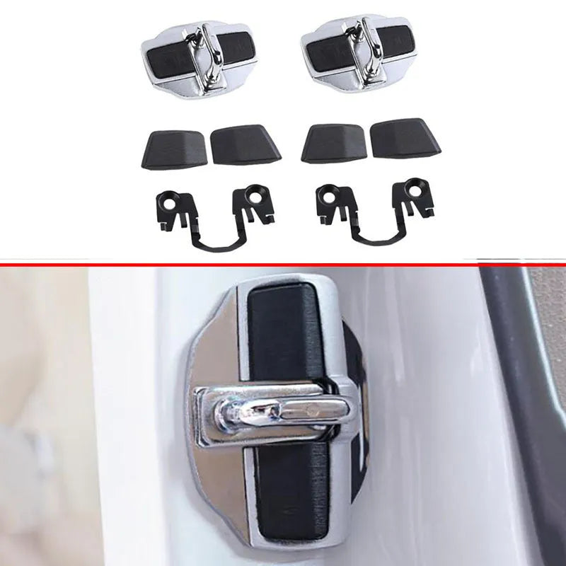 Silver TRD door lock covers for Toyota Prius with 3M adhesive backing