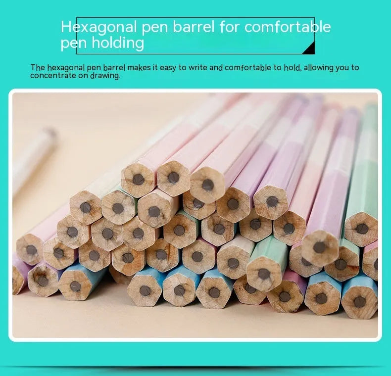 Basswood six-angle thermal transfer drafting pencil with HB refills