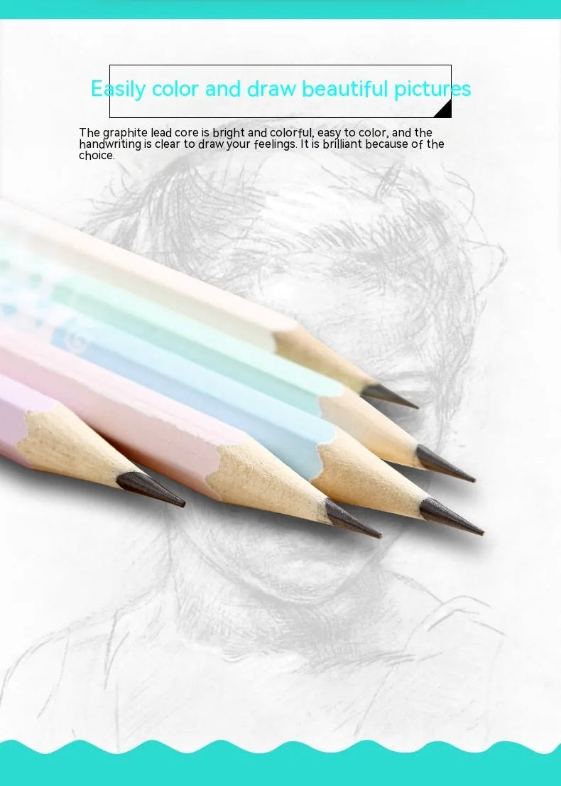 Basswood six-angle thermal transfer drafting pencil with HB refills