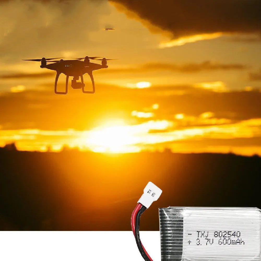 37V 600mAh polymer lithium ion UAV battery with small white head plug