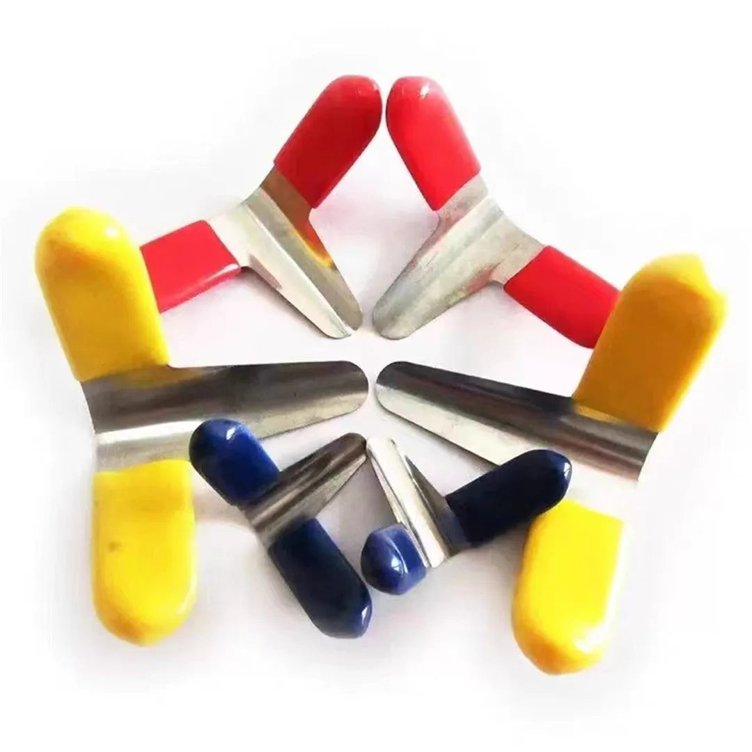 Stainless steel American-style clip locks laid out, showing the two pack options: six clips in three sizes and ten identical clips.