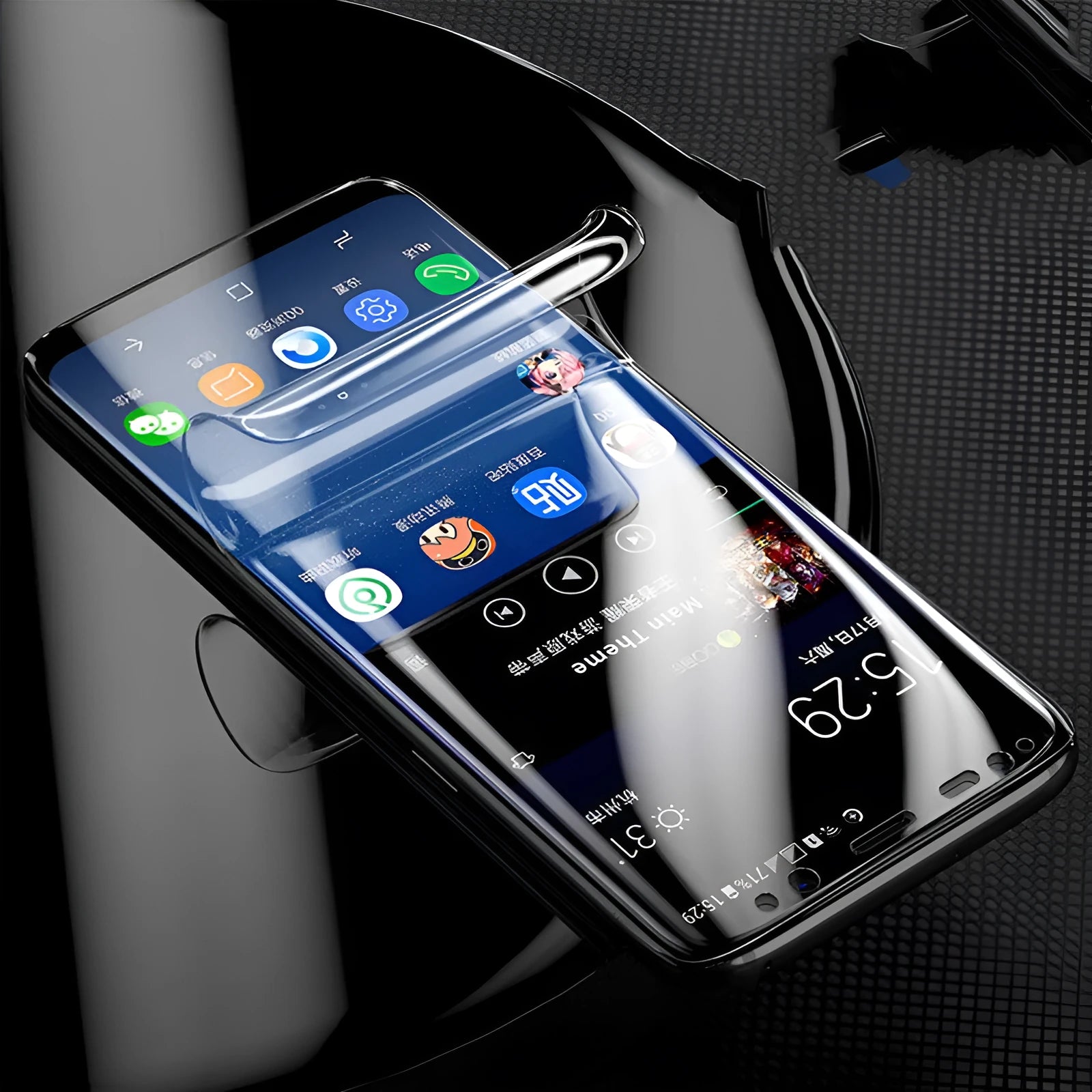 Curved hydraulic film screen protector for Samsung Galaxy phones with matte HD finish