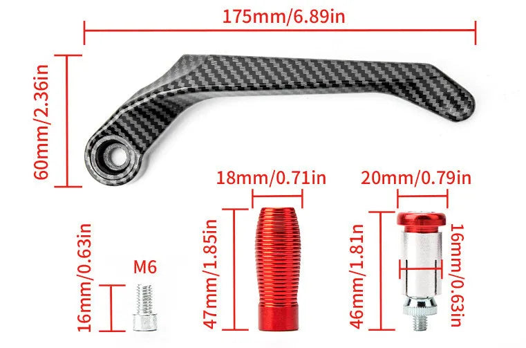 Aluminium alloy motorcycle hand guards in five colour options