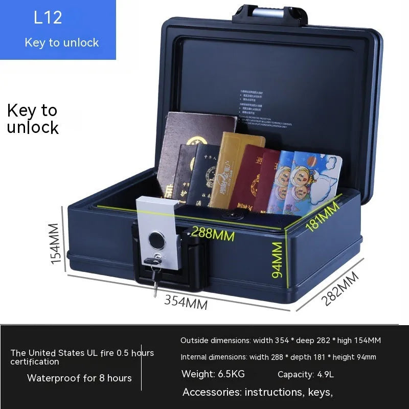 Portable small password safe box with mechanical key lock in youqiaogang size.