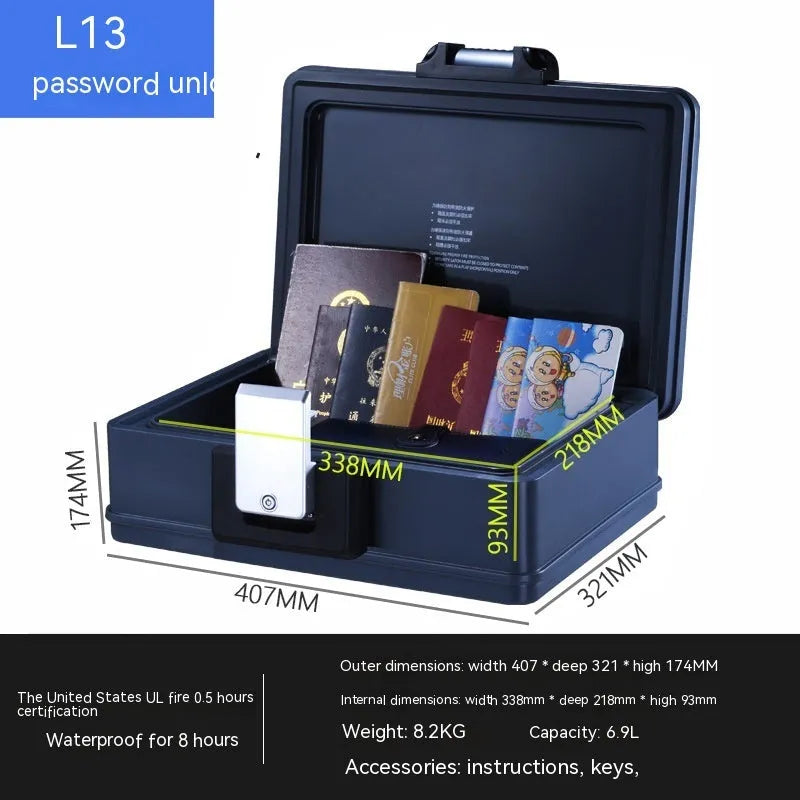 Portable small password safe box with mechanical key lock in youqiaogang size.