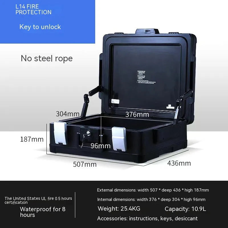 Portable small password safe box with mechanical key lock in youqiaogang size.