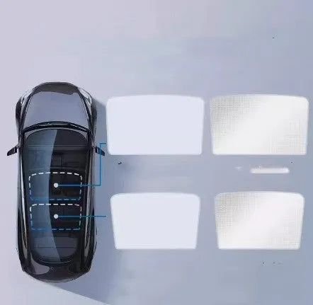 Ice crystal skylight sun visor for car thermal insulation in beige or black pattern.