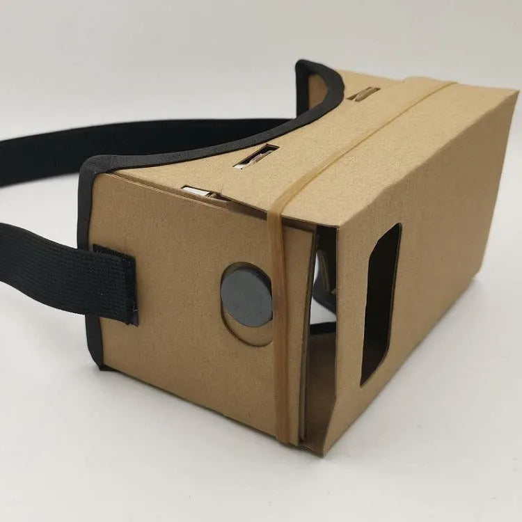 Pink and white VR cardboard glasses for smartphones with 3D lenses