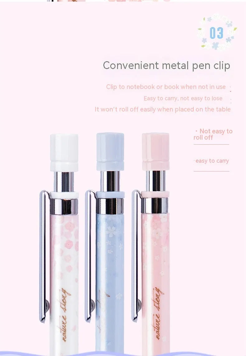 Mixed colour 0.5mm automatic pencil set with Sakura law cartoon design and HB refill boxes