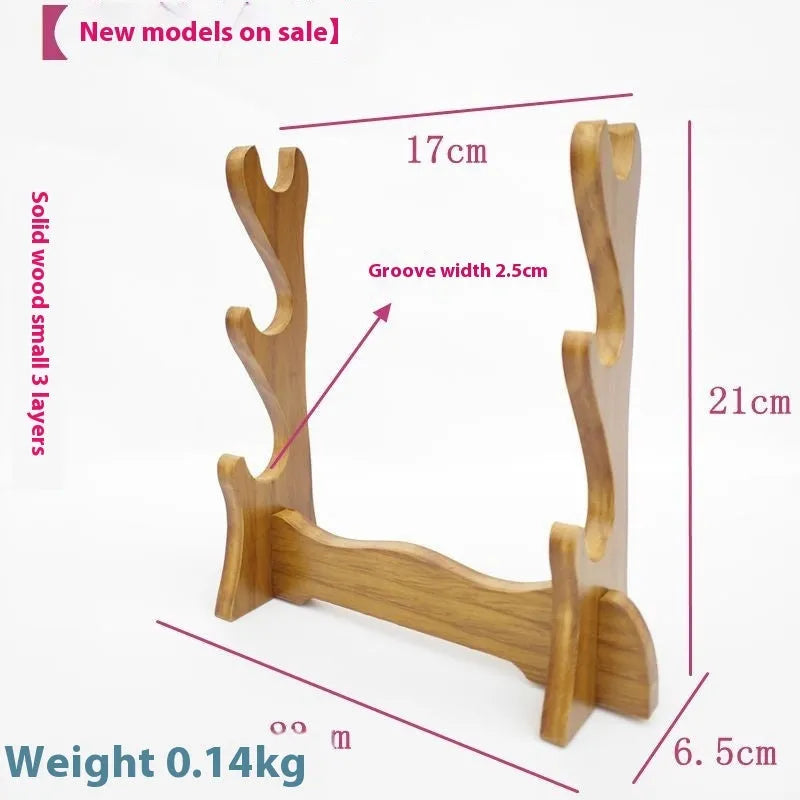 Chinese style wooden handmade multi-layer bracket shelf mounted on wall with decorative items