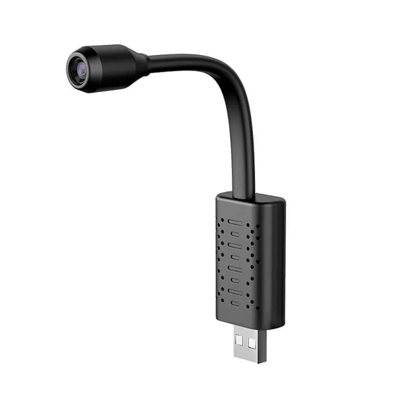 Black V380 wireless USB HD handheld camera showing compact size for portable recording.