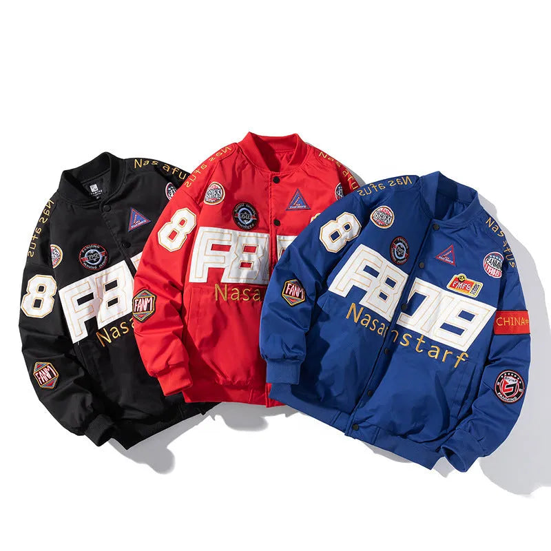 Teenager baseball uniform with side seam pockets and optional hood in black, blue, or red colours