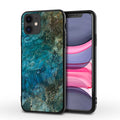 Marble pattern iPhone case showing waterproof and drop resistant TPU PC construction