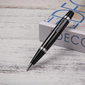 Short mini metal ballpoint pen with rotating mechanism, silver shell, and black ink, 112mm length