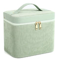 Large corduroy cosmetic storage box with polyester cotton lining in a solid colour.