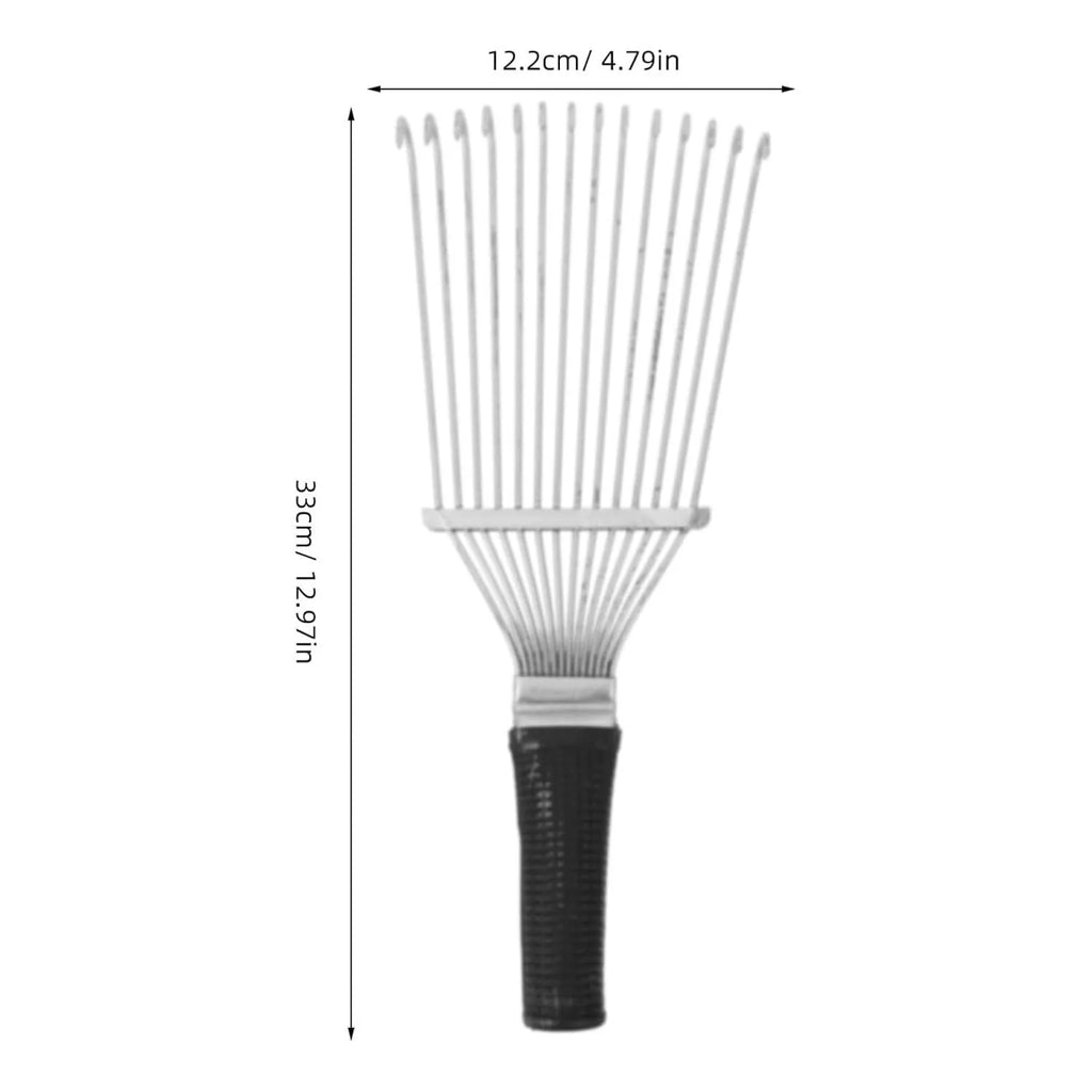 Black stainless steel pet dematting brush rake comb grooming tool 33cm length
