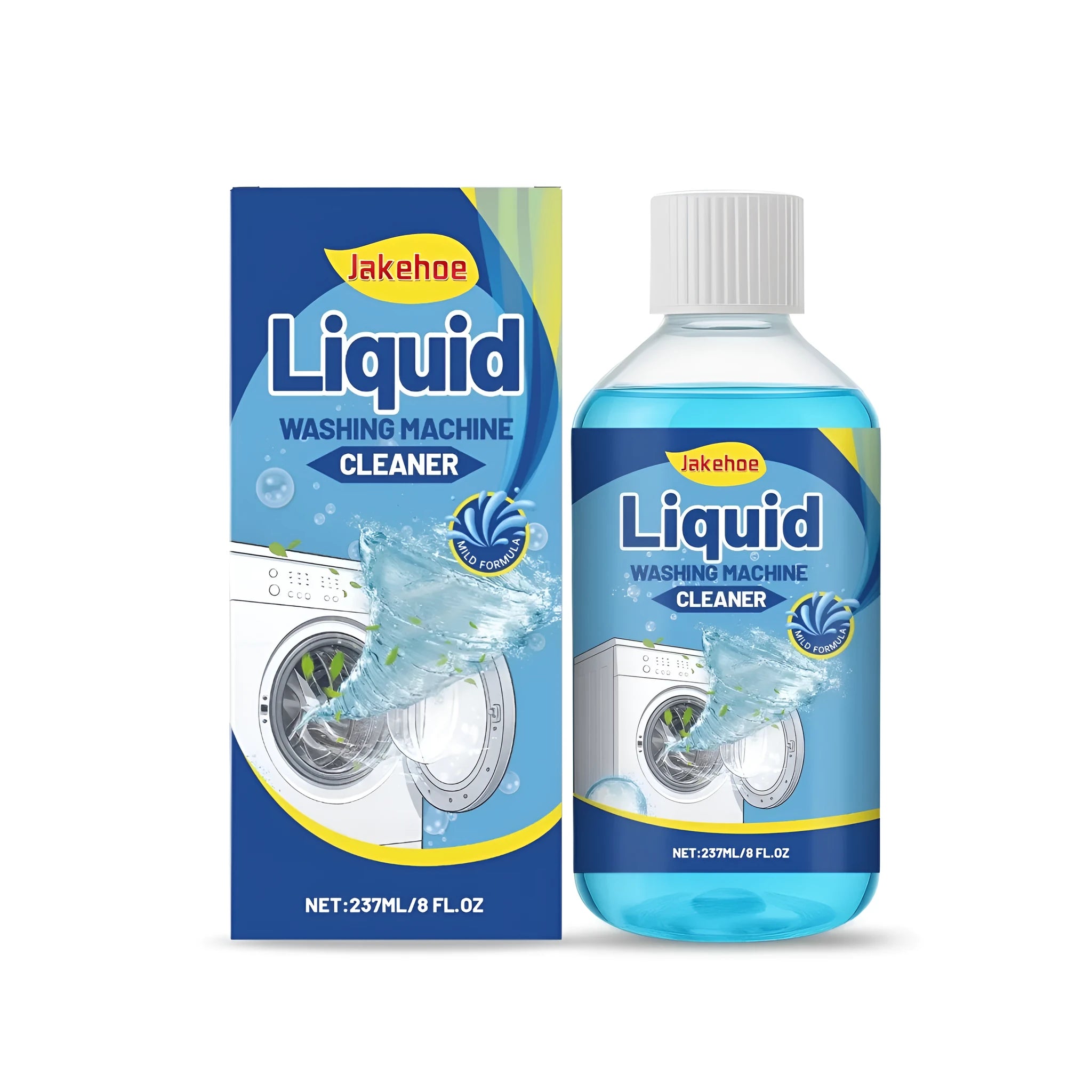 237ml bottle of liquid washing machine cleaner with ingredients including sodium lauryl polyether sulfate and citric acid