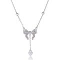 Women's S925 silver butterfly heart clavicle chain with O-ring chain