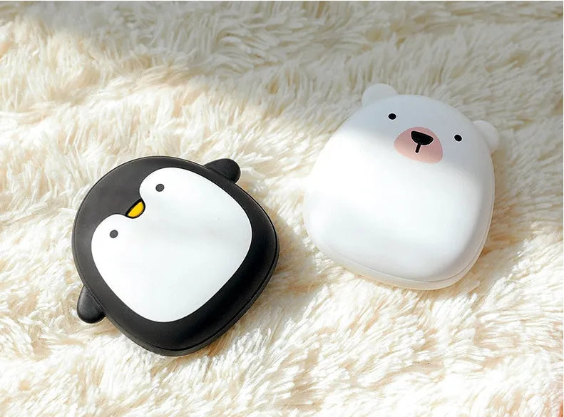 Cartoon penguin polar bear design USB rechargeable electric hand warmer with power bank function