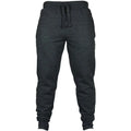 Men's solid colour cotton fleece casual pants with drawstring waistband in pencil harem style