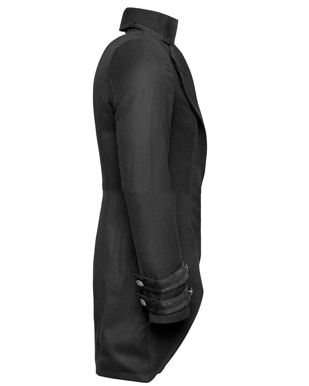 Black Victorian morning gown cosplay jacket for men, unisex gothic costume clothing.