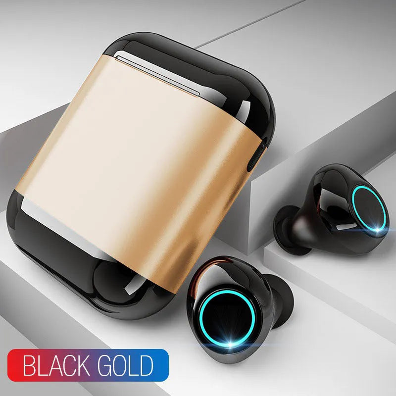 TWS wireless Bluetooth earphones in Black, Gold, or Light Grey colours with Bluetooth 5.0 and 30 day standby