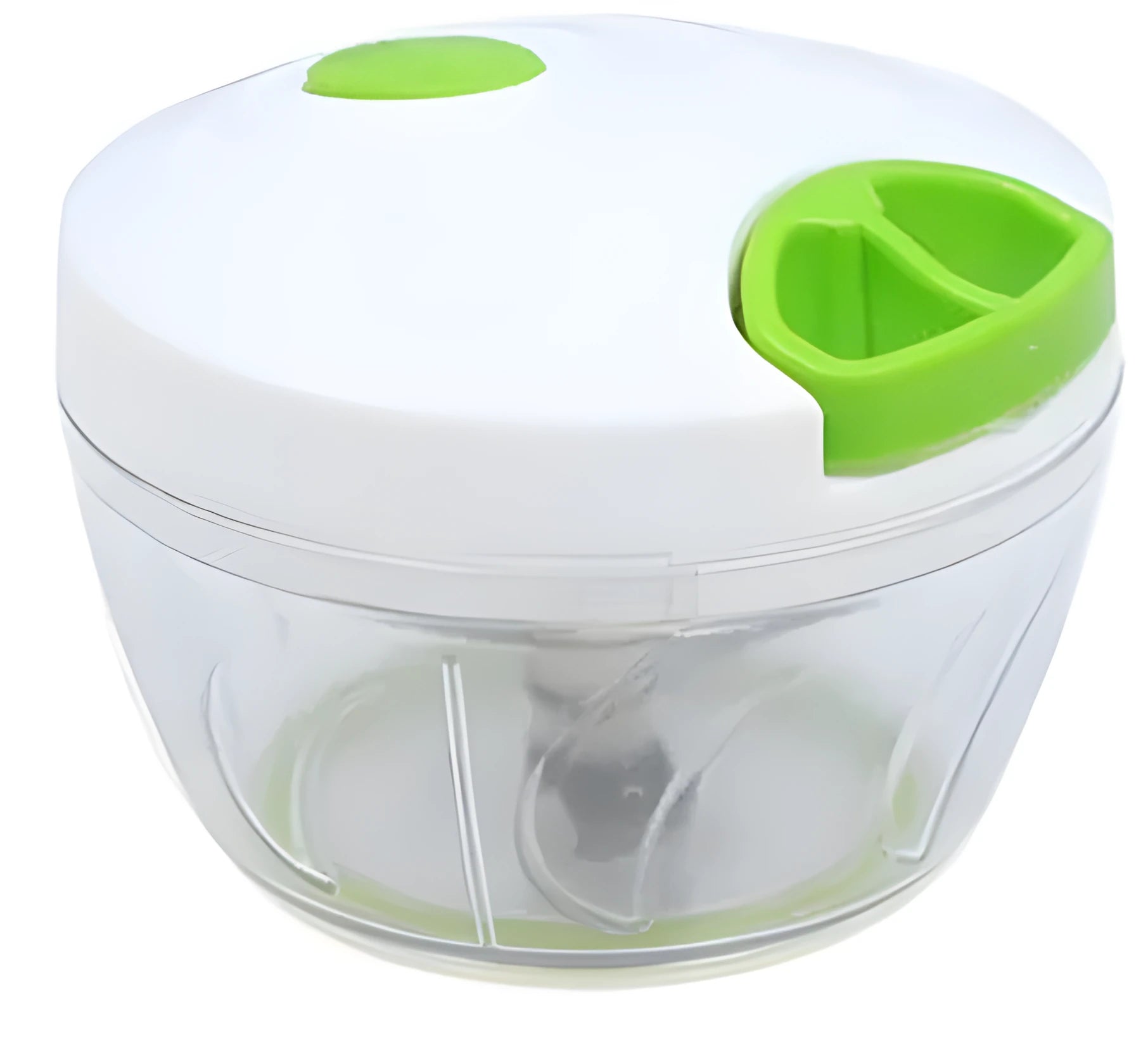Green manual kitchen chopper with three stainless steel blades and 500ml container capacity