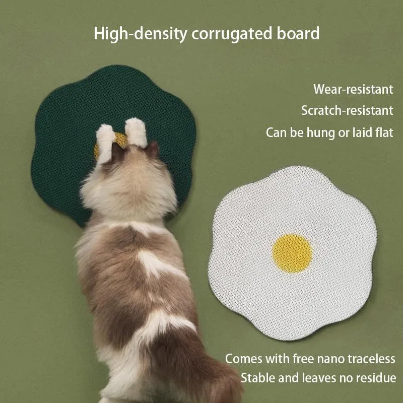 Medium wall mounted cat scratching board in corrugated cardboard with adhesive backing