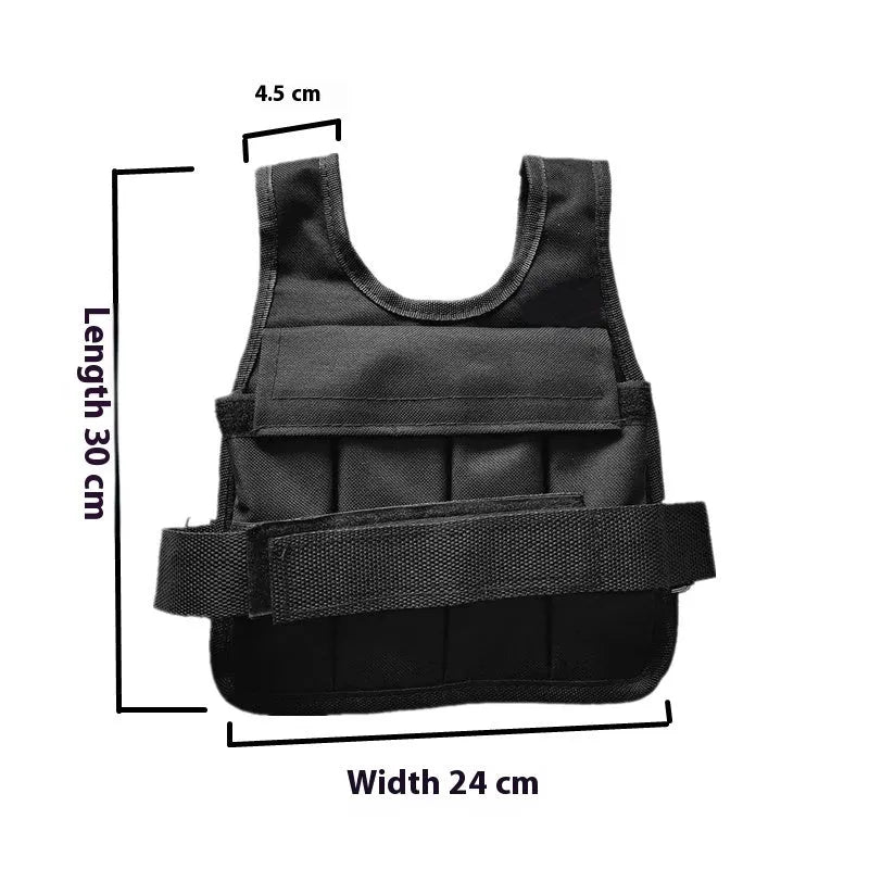 Child wearing an adjustable voile fabric sand weight vest for fitness training.