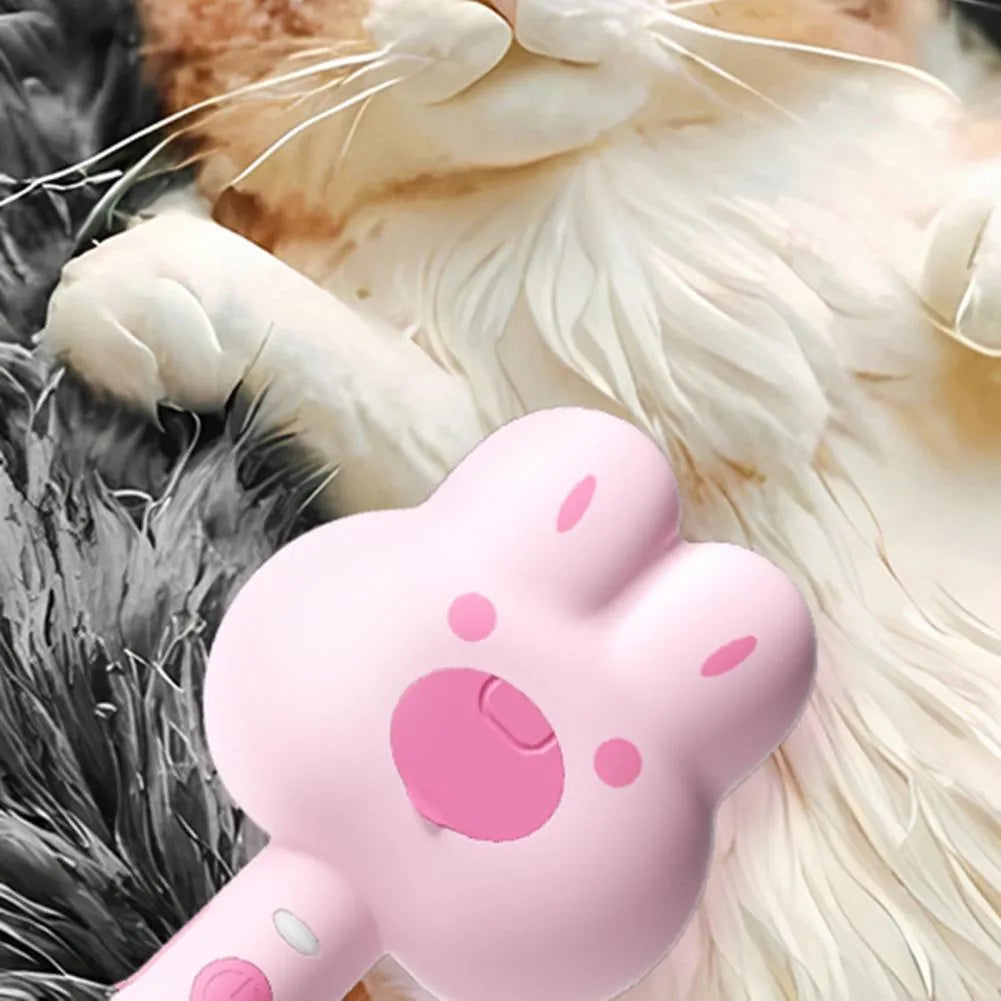 Rechargeable cat steam grooming brush comb in green, pink or white with hot steam technology