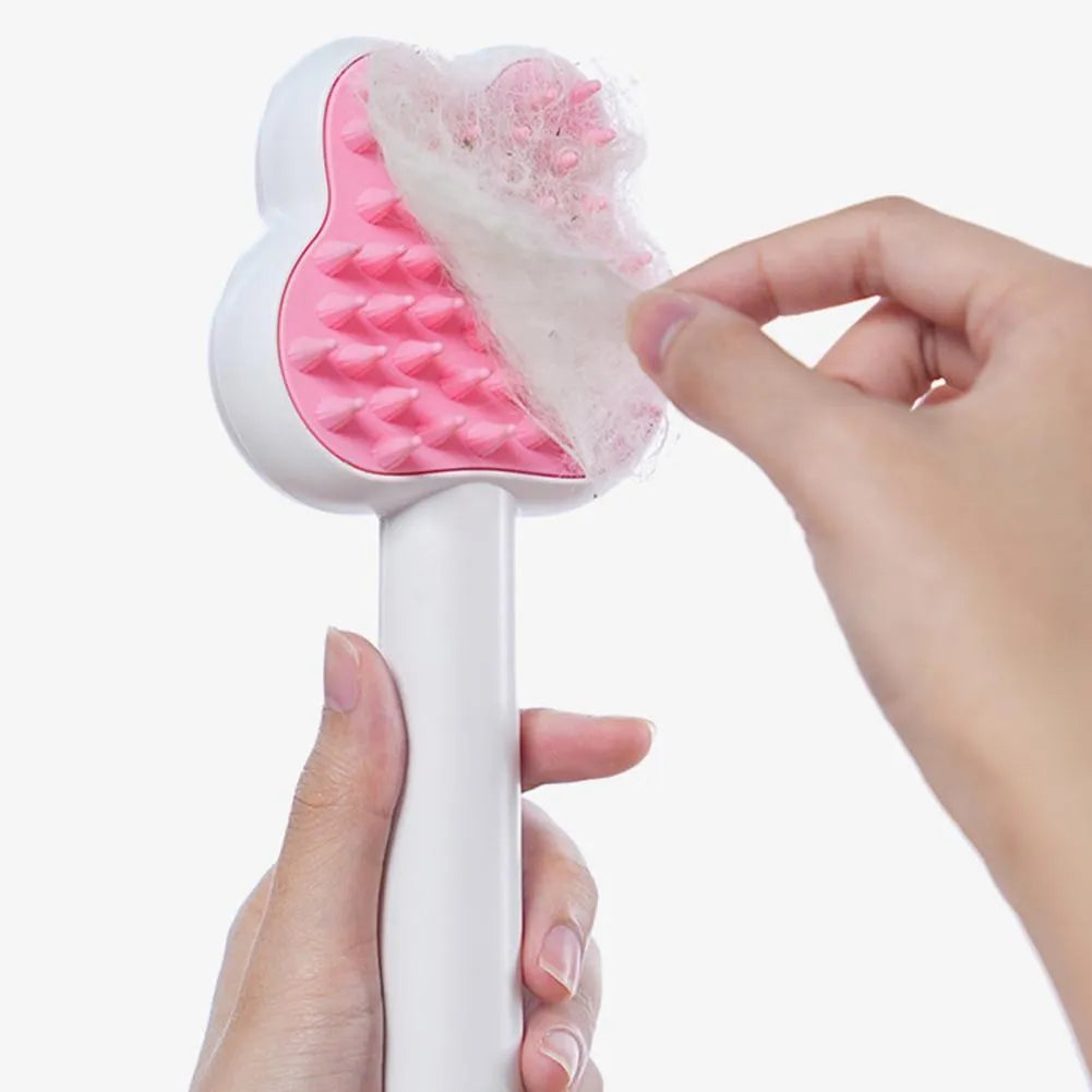 Rechargeable cat steam grooming brush comb in green, pink or white with hot steam technology