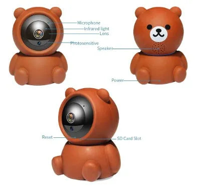 Bear Camera 1080P WiFi security camera with auto tracking and infrared night vision