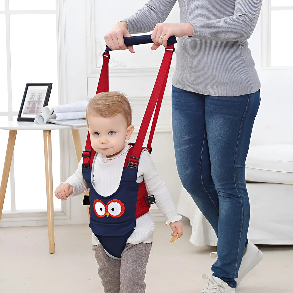 Baby walking harness belt in blue colour with crotch support for toddler walking practice