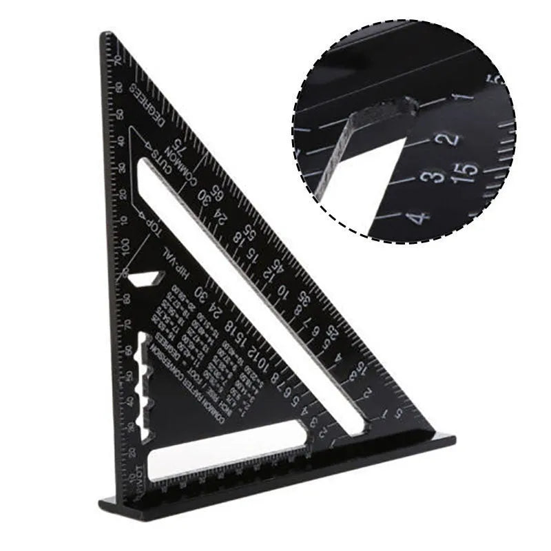Aluminium alloy woodworking measuring square with triangle ruler design showing 90 degree angle