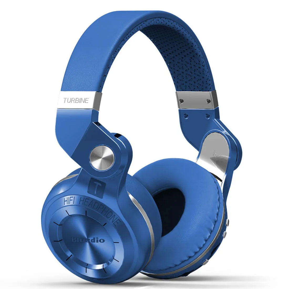 A black Bluetooth stereo headset with head-mounted design and visible ear cups, shown on a white background.