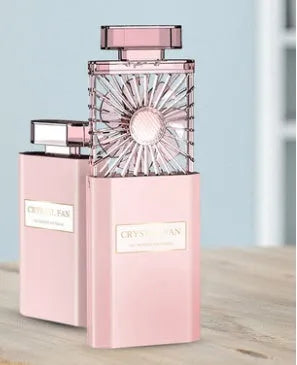 Pink rechargeable perfume fan with 1200MAH battery for portable fragrance misting