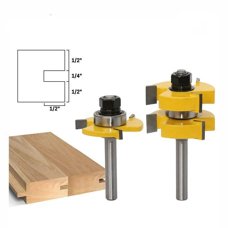 Carbide T-slot woodworking milling cutter with 8 mm shank for tenon joints