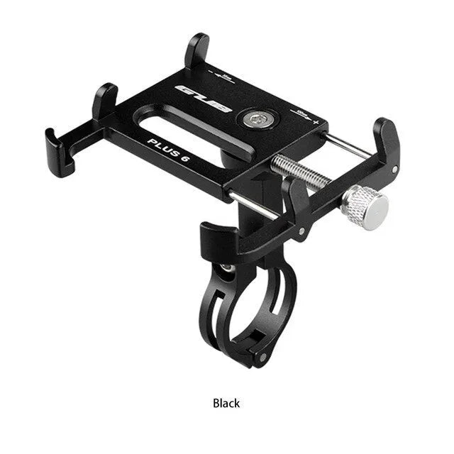Aluminium motorcycle phone holder with rotating head on handlebars
