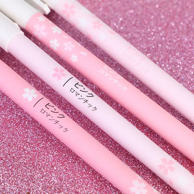 Sakura gel pen set showing 0.38mm and 0.5mm tip options in plastic bodies with needle-point refills