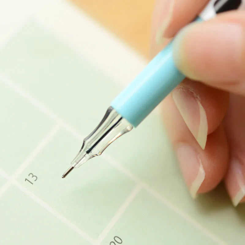 Cow colour gel pen with 0.38mm fine tip and 12 coloured refills in a plastic shell.