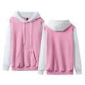 Loose fit fleece-lined hoodie with contrast stitching in black and white colour combination