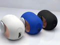 Small golden egg shaped wireless Bluetooth speaker in black, white or blue with compact portable design