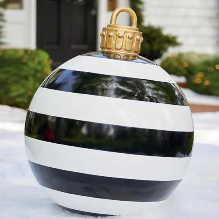 Large 60cm diameter inflatable PVC Christmas ball decoration for outdoor tree hanging