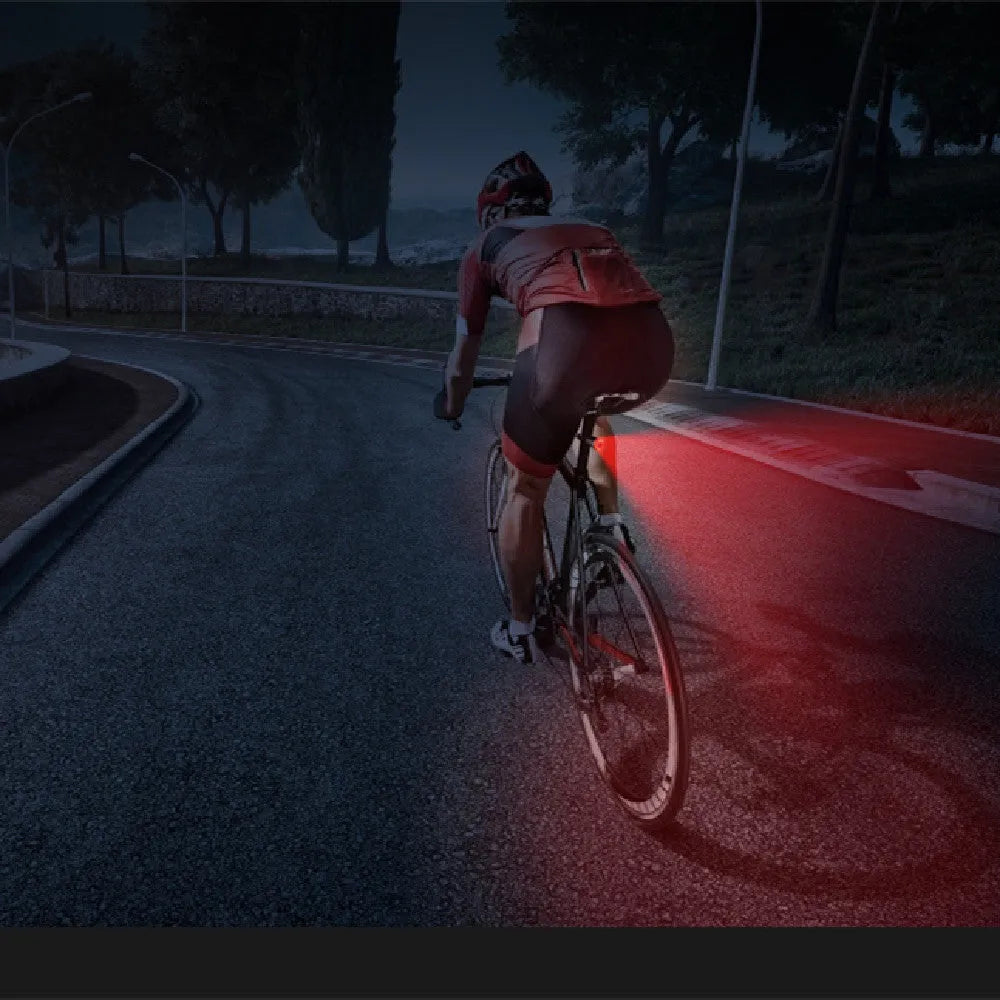 Black aluminium smart brake sensing USB charging bicycle taillight.